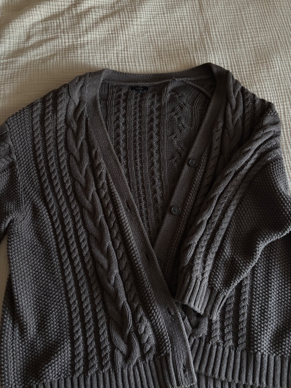 Quince 100% Organic Cotton Oversized Cable Cardigan - Picture 2 of 3